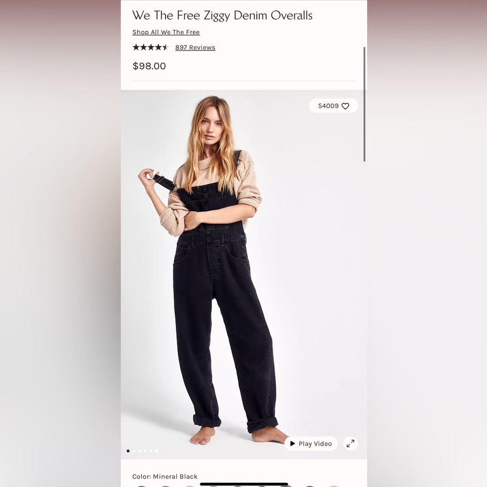 Free People Ziggy Denim Overalls